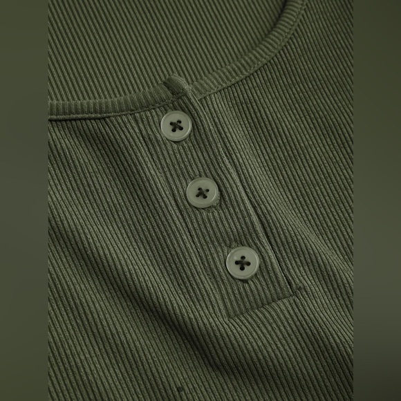 NWT Ribbed Button Drawstring Midi Dress - Picture 3 of 8